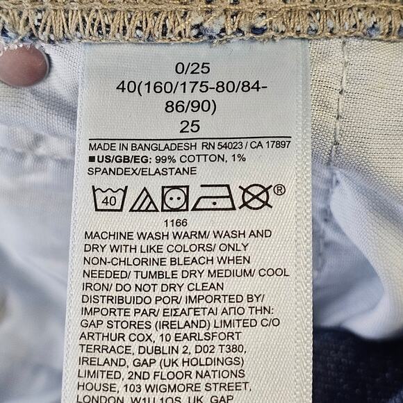 GAP Women's Cheeky Cut Off Denim Shorts Sz 25 High Rise Boho Stretch Cotton Blue - Picture 8 of 10